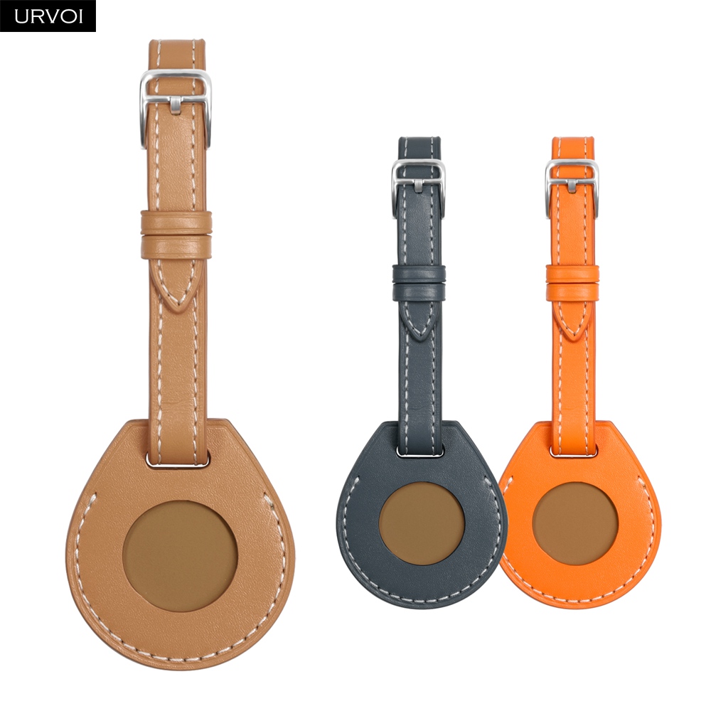 Airtag Holder Case - URVOI Leather Luggage Tag for Apple