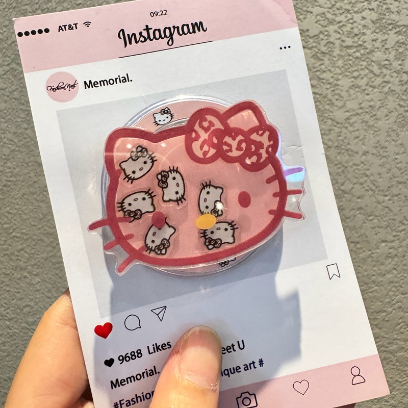 Phone Accessories Ring Holder - Fashion INS Kawaii Hello Kitty Quicksand