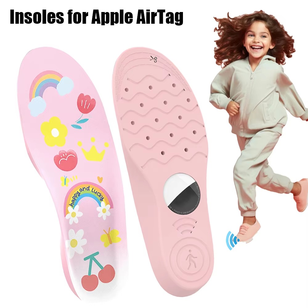 Airtag Holder Case - 1Pair PU Shoe Insoles 135-230mm Anti-lost