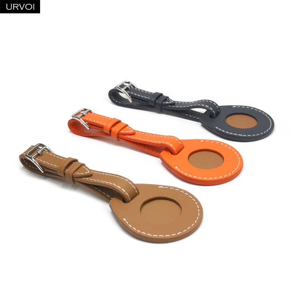 URVOI Leather Luggage Tag for  - Airtag Holder Case review and price