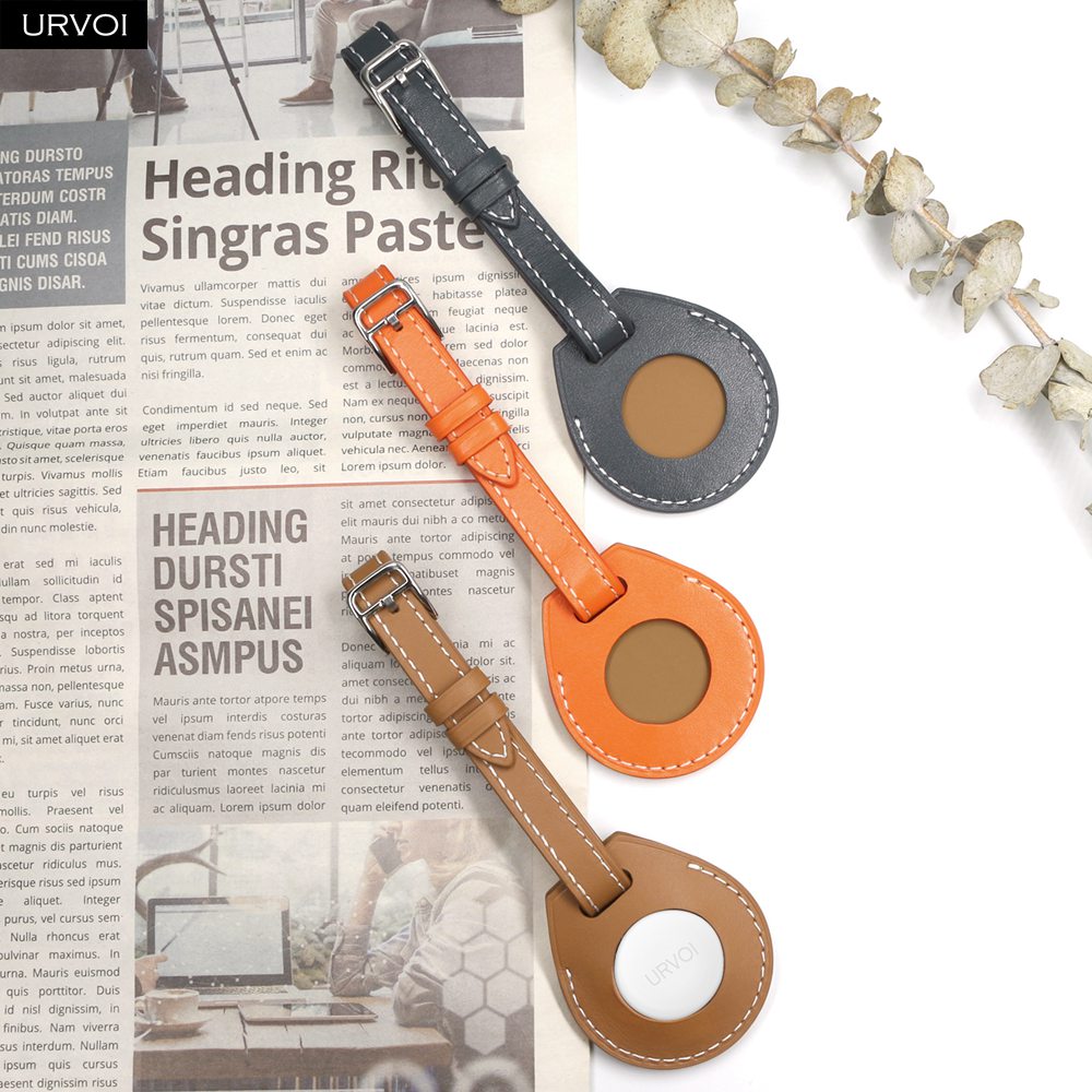 URVOI Leather Luggage Tag for  - Airtag Holder Case review and price