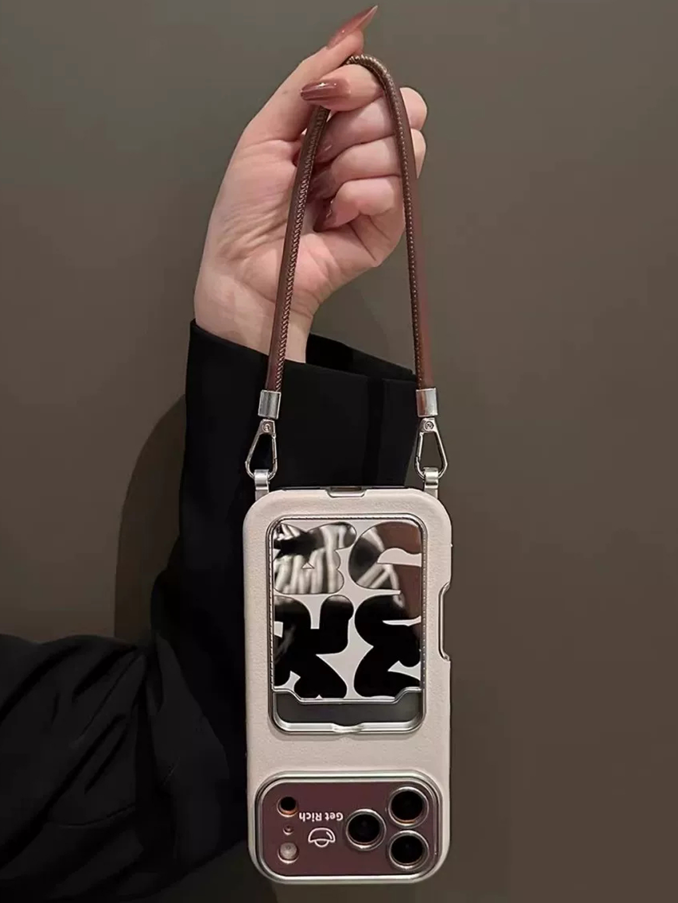 Luxury Leather Mirror Card Hol - Phone Accessories Hippers review and price