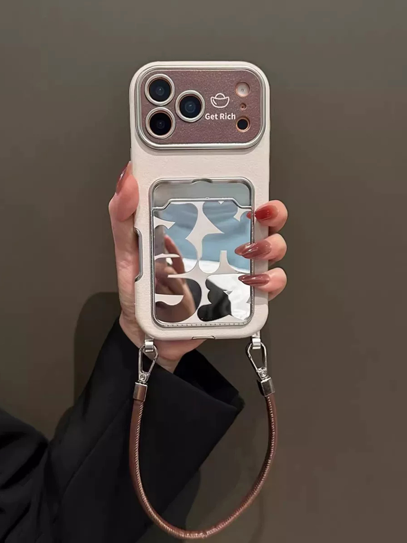 Luxury Leather Mirror Card Hol - Phone Accessories Hippers review and price